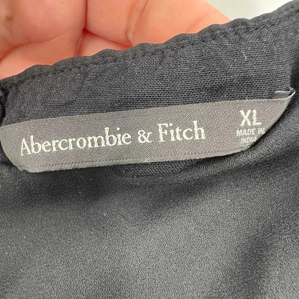 Abercrombie & Fitch retro y2k black maxi dress whimsigoth witchy empire waist XL